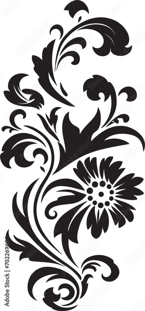 Victorian Elegance Vintage Filigree Icon Intricate Patterns Black Emblem Design