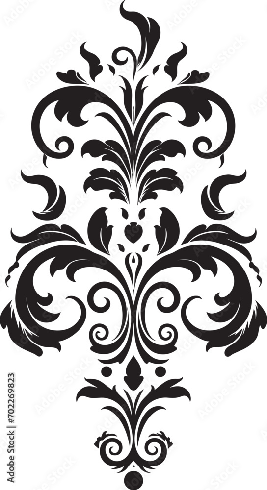 Antique Opulence Black Emblem Design Timeless Intricacy Logo Filigree Icon