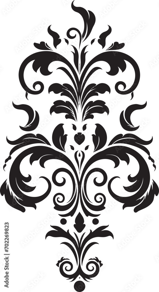 Obraz premium Antique Opulence Black Emblem Design Timeless Intricacy Logo Filigree Icon