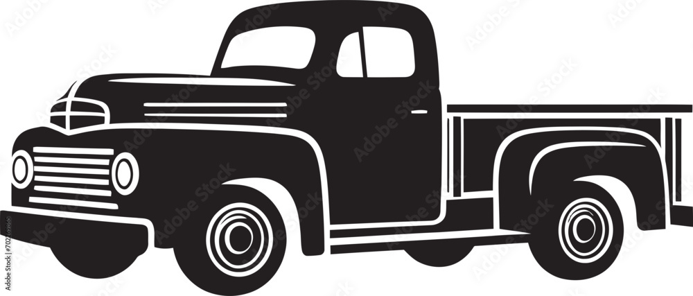 Vintage Classics Pickup Emblem Icon Historical Hauls Black Pickup Icon