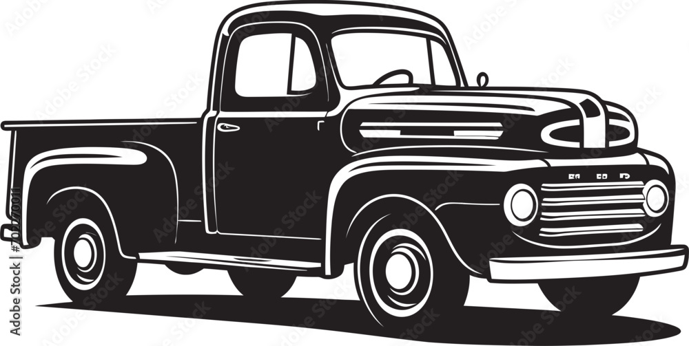 Iconic Hauls Logo Icon Design Vintage Rig Black Truck Emblem