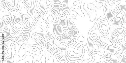 Topographic map background geographic line map with seamless ornament design. The black on white contours vector topography stylized height of the lines map.