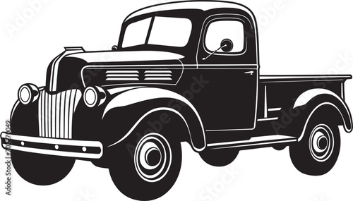 Time Honored Drives Vintage Pickup Icon Retro Cruiser Black Emblem Icon