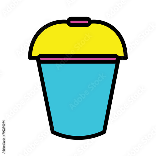 Bucket Farm Pail Filled Outline Icon