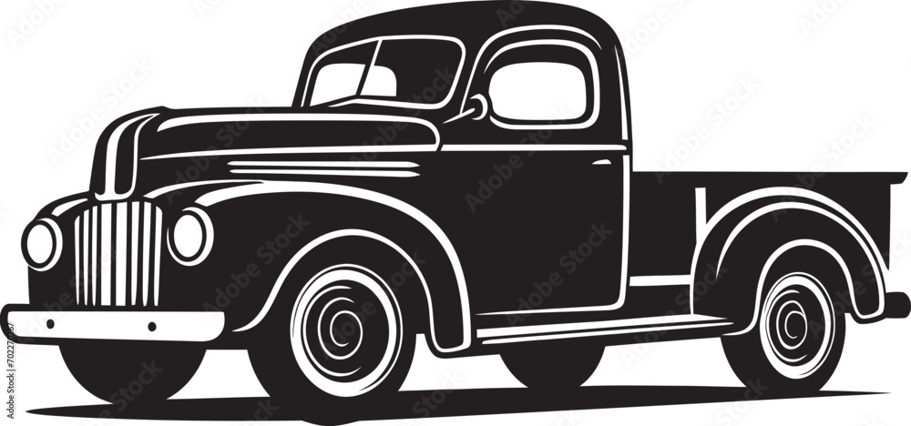 Old School Loaders Vintage Truck Icon Nostalgic Conveyance Black Logo Design