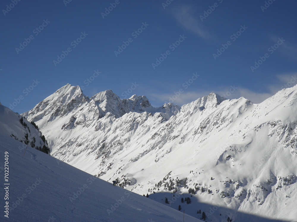 Wild Snowy peaks in Alps