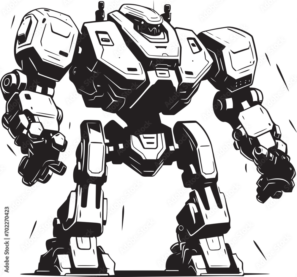 custom made wallpaper toronto digitalFuturistic Sentinel War Robot Emblem Iron Defender Black Icon Design