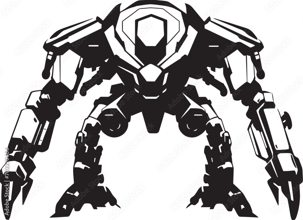 Warrior Sentinel Black Icon Design Robotic Titan War Robot Logo Icon Warrior Sentinel Black Icon Design Robotic Titan War Robot Logo Icon