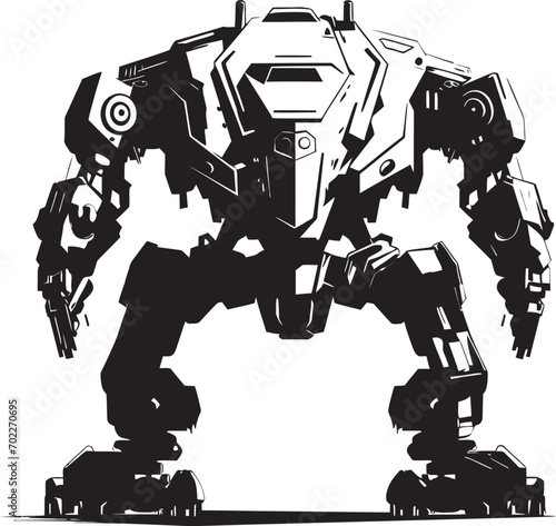 Warrior Titan Black Icon Design Robotic Enforcer War Logo Icon