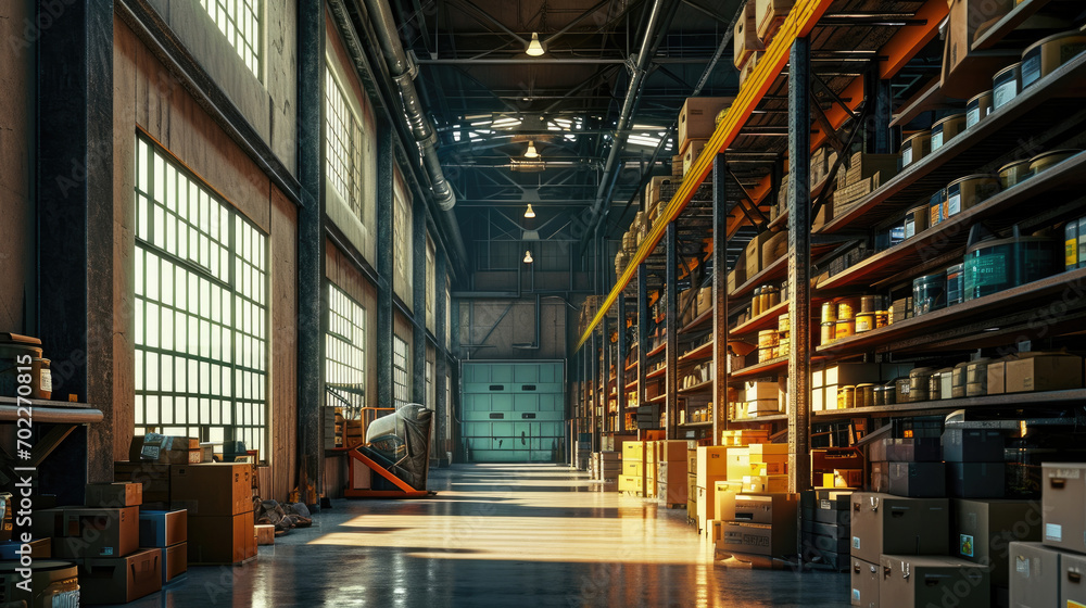 warehouse with products