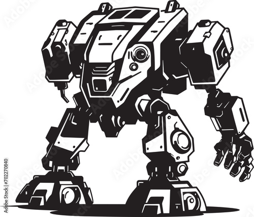 Armored Titan Black Icon Design Tech Legionnaire War Robot Emblem