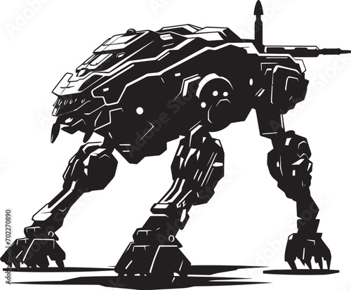 Armored Titan Black Icon Design Tech Legionnaire War Robot Emblem