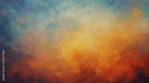 Modern impressionism technique. Wall poster print template. Abstract painting art. Hand drawn by dry brush of paint background texture. Oil painting style © Mariana