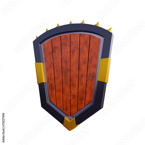 3D shield with transparent background