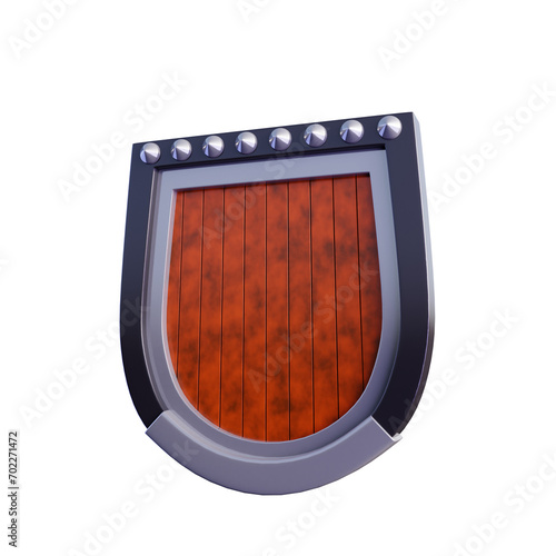 3D shield with transparent background