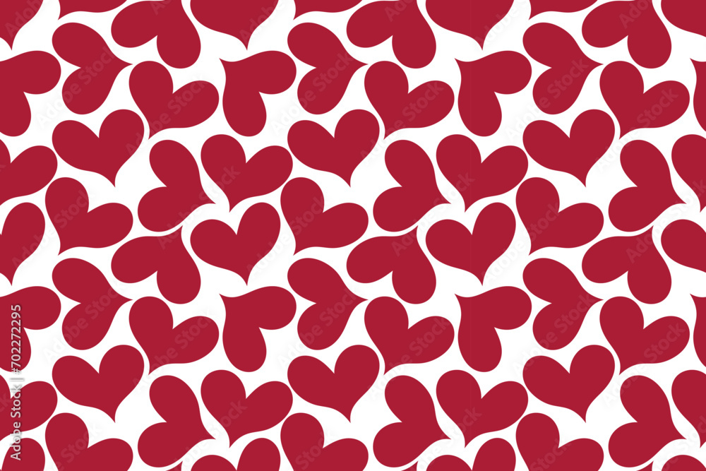 Seamless valentine's day pattern. Red abstract hearts for your design