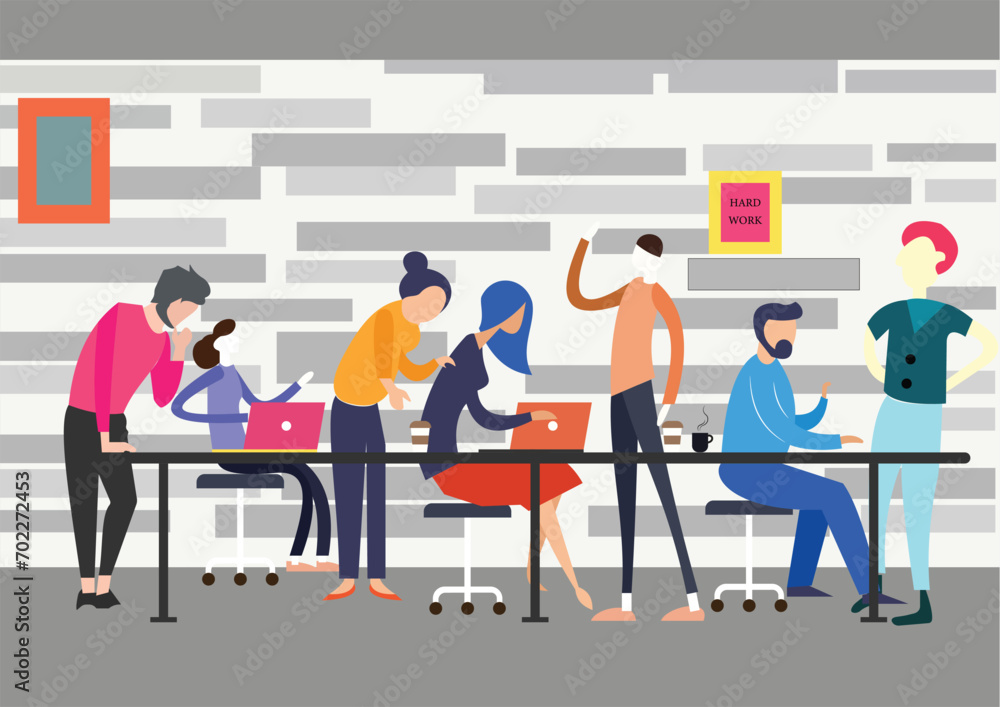 Coworking concept vector for download Coworking concept vector for download