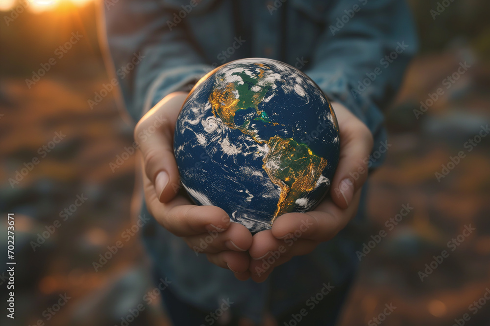 A person holds the planet earth in his hands A person holds the planet earth in his hands