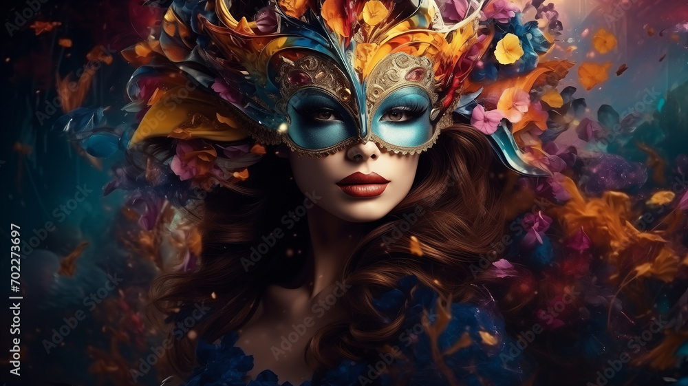 Carnival beautiful girl in masks 
