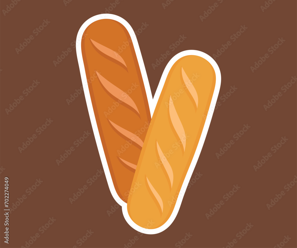 Bread and bakery vector design art. Cute icon of kinds of fresh tasty bread Bread and bakery vector design art. Cute icon of kinds of fresh tasty bread