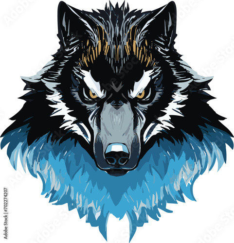 Wolf Illustration Wildlife Drawing, Artistic Animal Mascot  Vibrant T-shirt design, Sports Team Logo Graphic Tattoo Style 