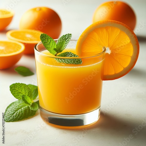 Orange juice with fresh orange