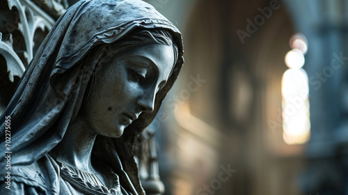 Mary's Veiled Statue: A statue of Mary veiled in mourning, embodying the sorrow and reflection of Good Friday