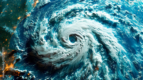 Satellite view of a hurricane or typhoon