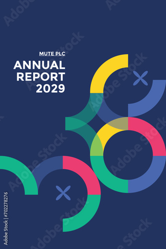 Brochure cover design template with modern geometric graphics - Annual Report stock illustration