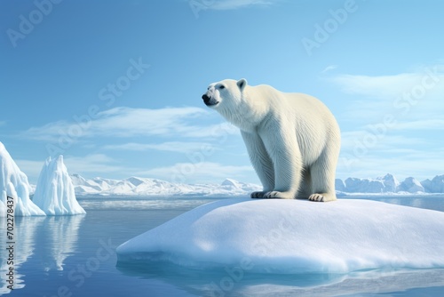 A polar bear on an ice floe. International Polar Bear Day Card