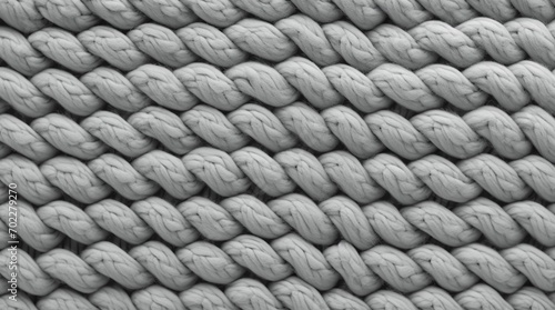 Gray woolen knitted fabric texture.