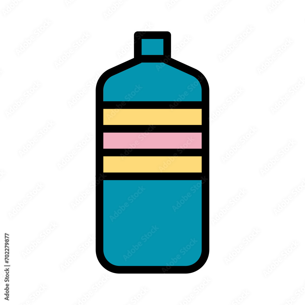 Bottle Drink Mineral Filled Outline Icon