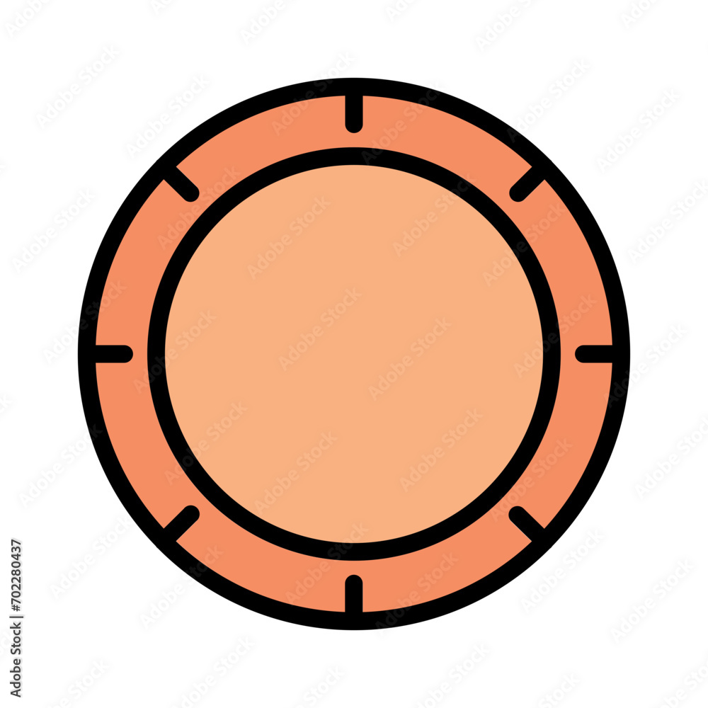 Naklejka premium Plastic Plate Food Filled Outline Icon