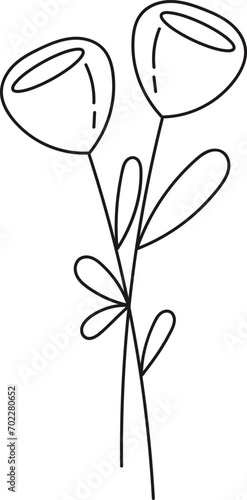 Roses Bouquet Outline