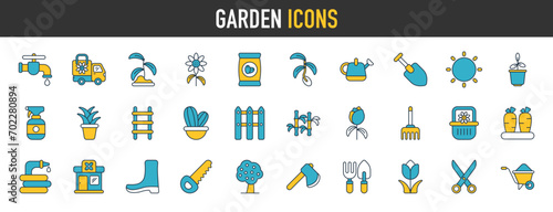 Simple set of garden and gardening related vector Icon. Contains Icons as farm, plant, agriculture and gardener vector illustration.