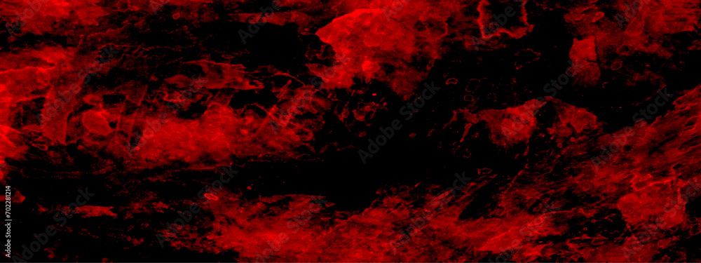 Fototapeta premium Abstract red background with black grunge background texture in modern art design. Dark grunge red texture concrete. Dark grunge red concrete. Dark Red horror scary background. grunge horror texture.