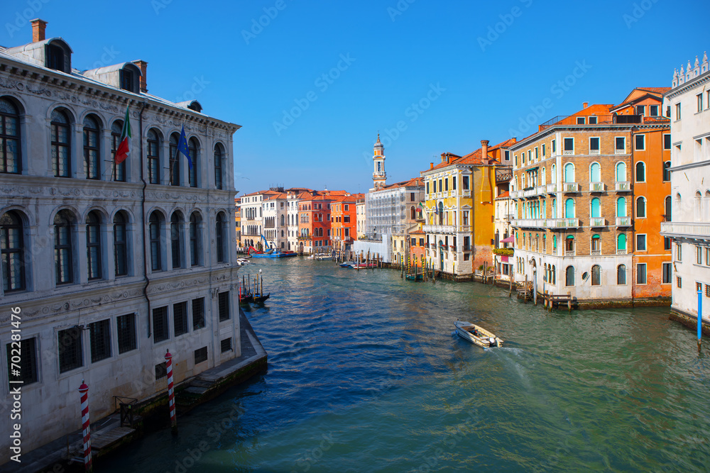 Stunning panorama of architecture and Grand Canal in Venice Italy 