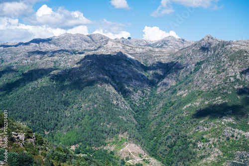 The viewpoint of Junceda, at an altitude of 915 meters, where entire valley of the Geres river can be seen, mountains on the background