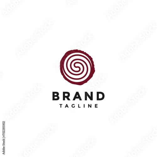 Tree Circles Shape the Letter S Logo. Tree trunk year line with letter S in the middle Logo Design.
