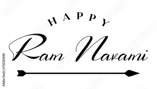 Happy Ram Navami lettering indian hindu festival vector illustration.