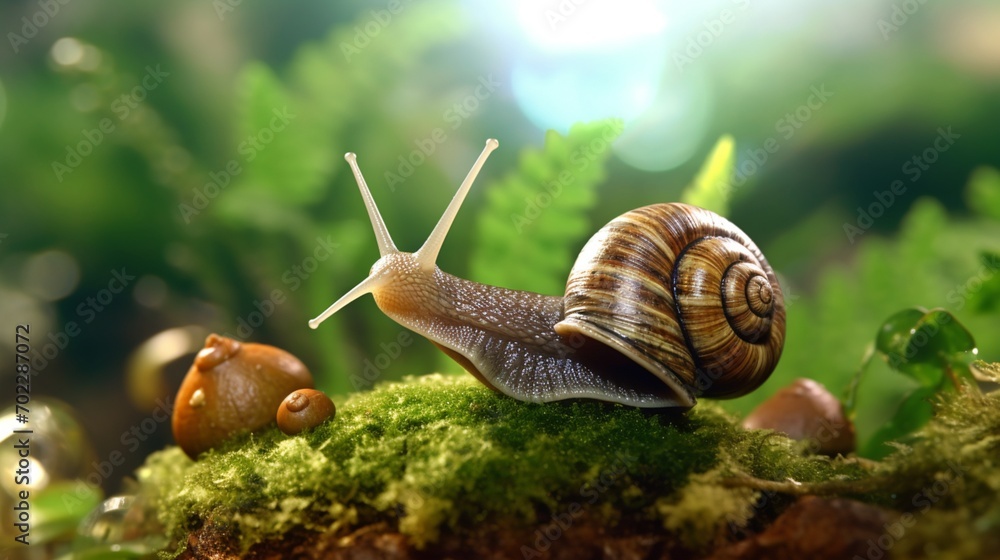 Snail Mollusc Garden image.Generative AI Snail Mollusc Garden image.Generative AI