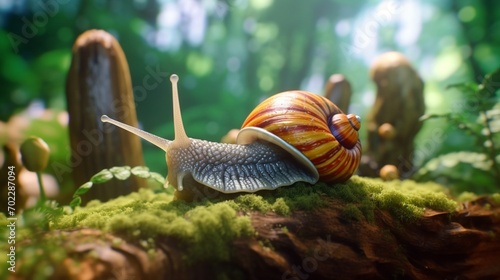 Snail Mollusc Garden image.Generative AI