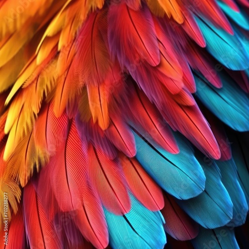 Beautiful colorful feather bird texture background © Boris