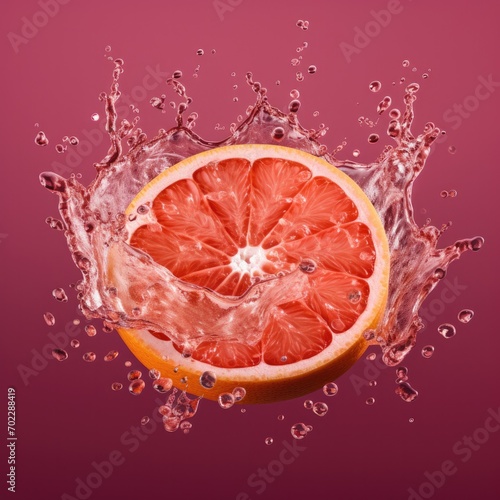 grapefruit are cut in half under water.