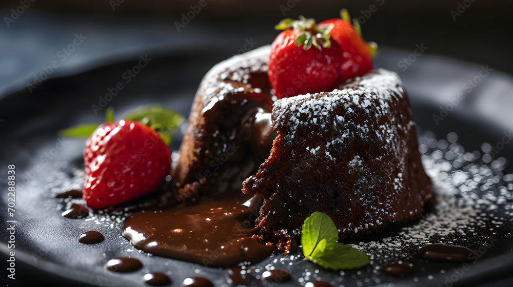Delicious Lava Cake Dessert, Chocolate Dream, Artificial Intelligence Delicious Lava Cake Dessert, Chocolate Dream, Artificial Intelligence