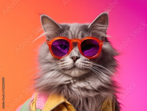 Funny cat with sunglasses - digital art © Boris