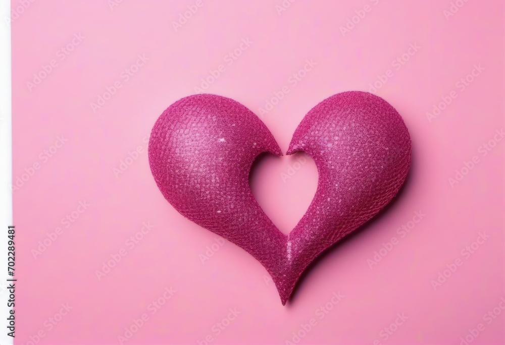 Fototapeta premium pink heart and pink background
