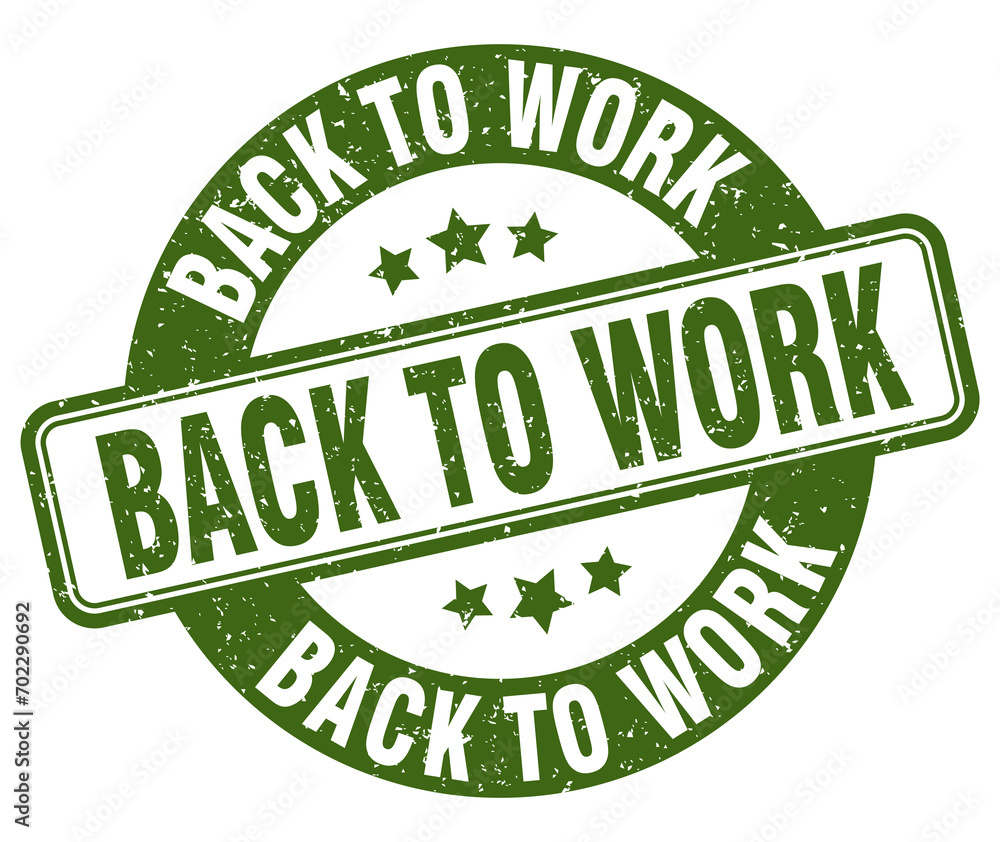 back to work stamp. back to work label. round grunge sign back to work stamp. back to work label. round grunge sign