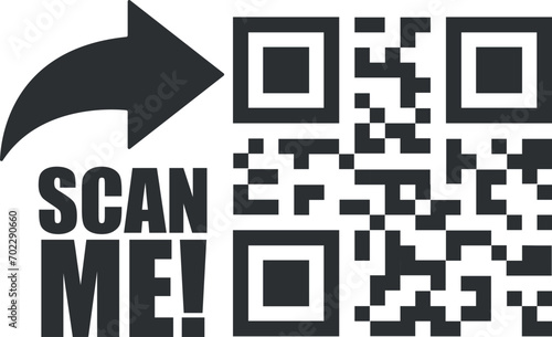 Scan me banner. Qr code scanner.
