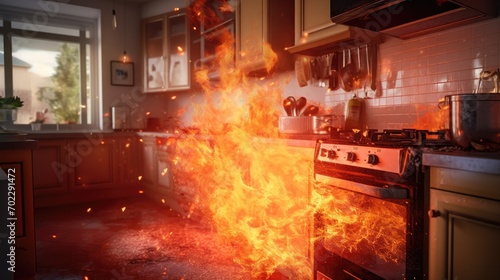 Accident  fire in the kitchen